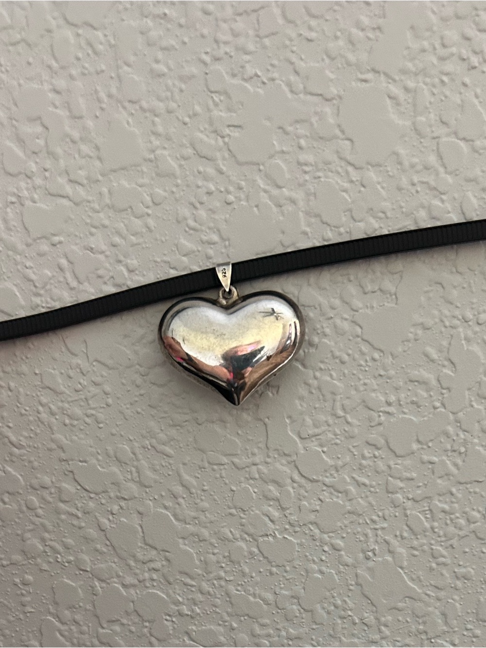 Classic 1980s Sterling Silver Wide Puffy Heart Pendant - Vintage Heart Charm 925